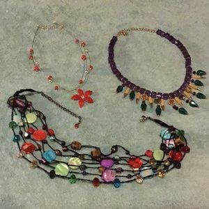 LOT OF 3 NECKLACES-COSTUME JEWELRY